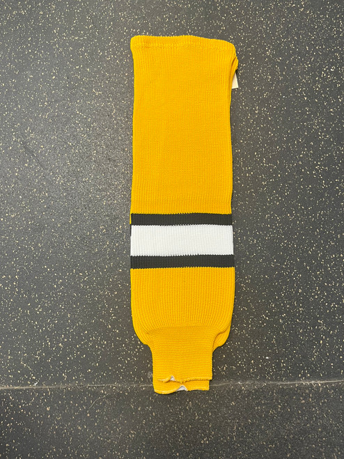 Vist Large View of Product Image Which is Used Hockey Sock White/Black/Yellow LG