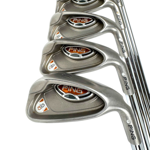 Vist Large View of Product Image Which is Used Ping G10 SILVER DOT Men's RH Iron Set 5I-PW Stiff Flex Steel Shaft