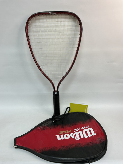Vist Large View of Product Image Which is Used Wilson STAFF PRO OVERSIZE Adult Racquetball Racquet Red 3 3/8"