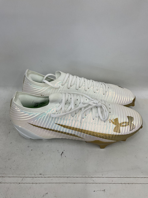 Vist Large View of Product Image Which is Used Under Armour Adult FB Cleats White Senior 13.5