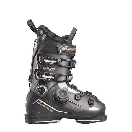 Vist Large View of Product Image Which is As comfortable as it is confident, the Sportmachine 3 85 BOA® W is at home anywhere on the mountain. The wrapping power of the BOA® Fit System integrates with our redesigned Tri Force technology for exceptional precision and control. This boot includes a Precision Fit liner with PrimaLoft insulation, that is fully customizable for ultimate comfort and warm on the hill. With an emphasis on comfort, the Sportmachine 3 85 BOA® W focuses on your feet so you can focus on your skiing.

Specs
Flex: 85
Last: 102 mm
Volume: Medium Wide
Size Range: (22.5 - 27.5)
Weight (half pair): 1780 g