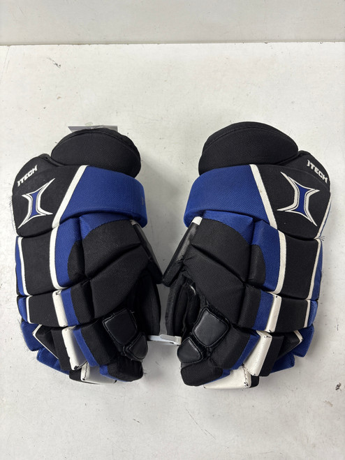 Vist Large View of Product Image Which is Used Itech 3300 Senior Gloves Black And Royal Blue 14"