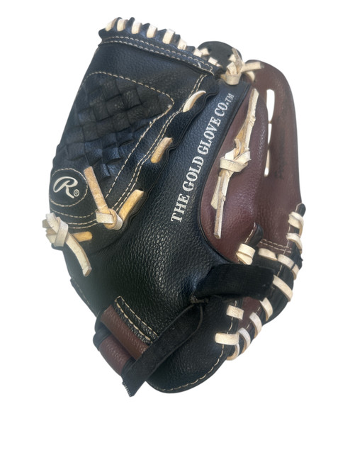 Vist Large View of Product Image Which is Used Rawlings PL09BB BB/SB Glove RH Throw Black And Wine Red 10 1/2"