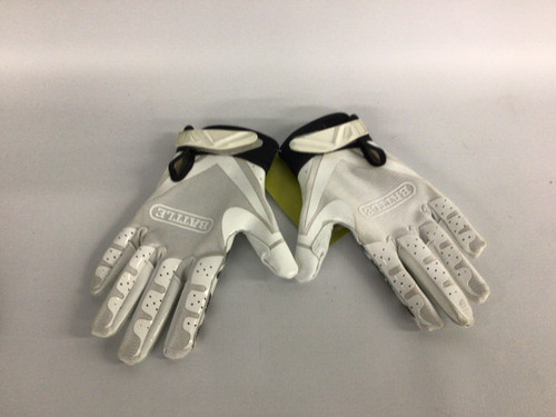 Vist Large View of Product Image Which is White football gloves