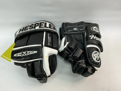 Vist Large View of Product Image Which is Used Hespeler HMP Senior Gloves Black 14"