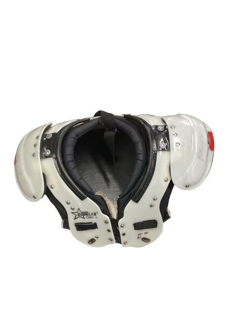 Vist Large View of Product Image Which is Used Douglas QBK L FB Shoulder Pads White LG