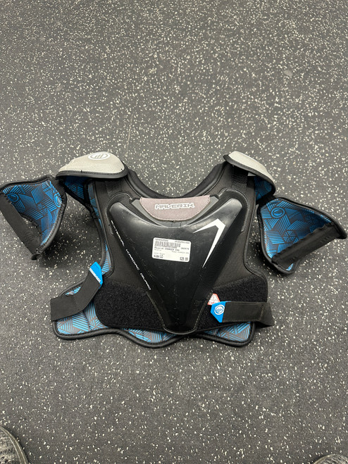 Vist Large View of Product Image Which is Used Maverik CHARGER EKG Lacrosse Shoulder Pads Black LG