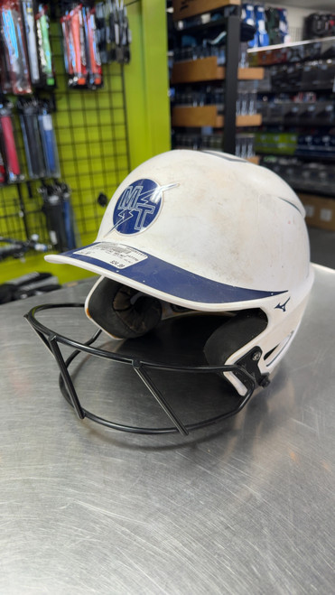 Vist Large View of Product Image Which is Used Mizuno BATTING HELMET Batting Helmet w/Mask White LXL
