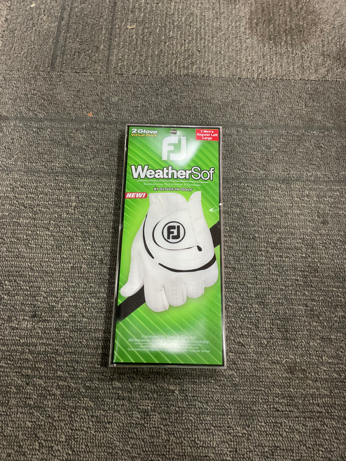 Used Foot Joy WEATHERSOF Mens Golf Glove White LG 11614-S000224495 Vist Large View of Product Image Which is Used Foot Joy WEATHERSOF Mens Golf Glove White LG