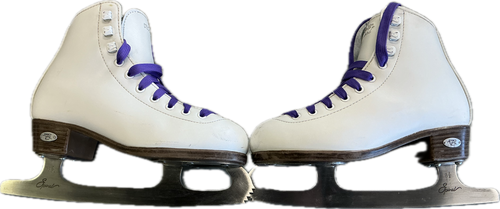 Vist Large View of Product Image Which is Used Riedell 10W OPAL Girls Figure Skate White Junior 03