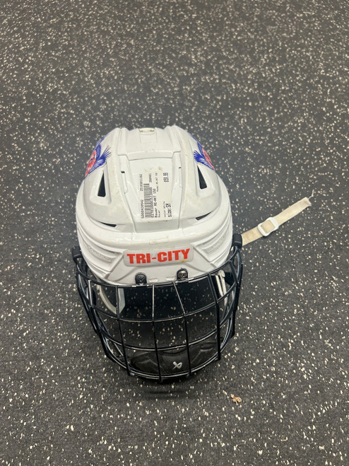 Vist Large View of Product Image Which is Used Bauer RE-AKT 150 Helmet Cage Combo White SM