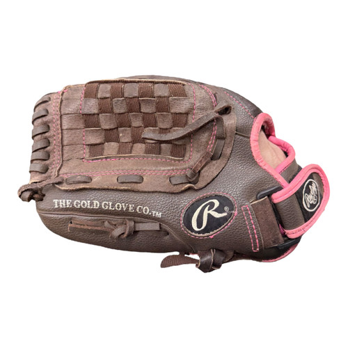Vist Large View of Product Image Which is Used Rawlings FASTPITCH WFP120 LH Throw Fastpitch Gloves Brown 12"