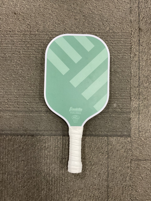 Used Franklin DEFY Pickleball Racquet Green 11614-S000224555 Vist Large View of Product Image Which is Used Franklin DEFY Pickleball Racquet Green