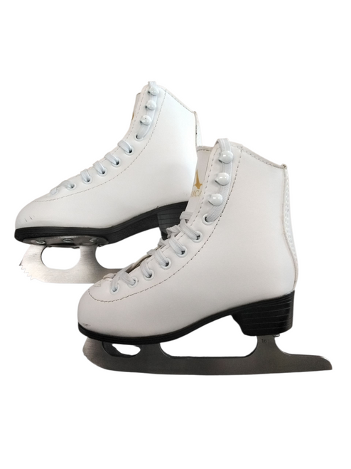 Vist Large View of Product Image Which is Used American Athletic Girls Figure Skate White Youth 11.0
