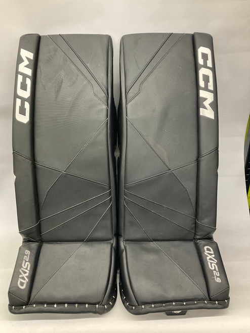 Vist Large View of Product Image Which is Used CCM AXIS 2.9 Goalie Leg Pads Senior Black 31"