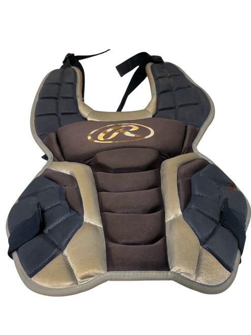 Vist Large View of Product Image Which is Used Rawlings CPR2N-YOUTH-REVA NOCSAE Baseball Catchers Chest Protector Navy Blue