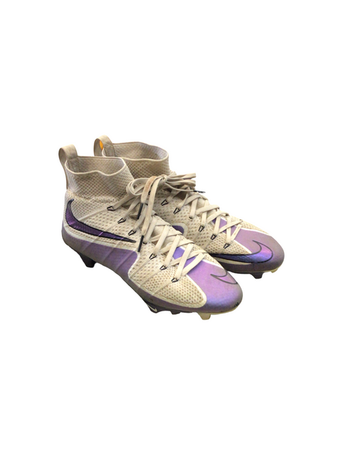 Vist Large View of Product Image Which is Used Nike Adult FB Cleats Purple And White Senior 8.5
