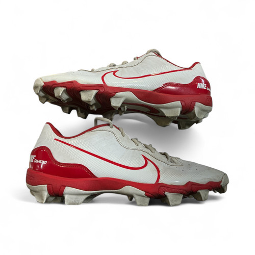Vist Large View of Product Image Which is Used Nike BB/SB Cleats Red And White Senior 10.5