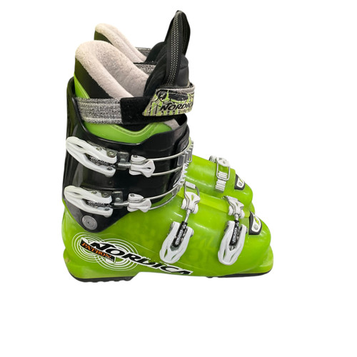 Vist Large View of Product Image Which is Used Nordica PATRON TEAM Boys DH Ski Boot Green 245 MP - M06.5 - W07.5
