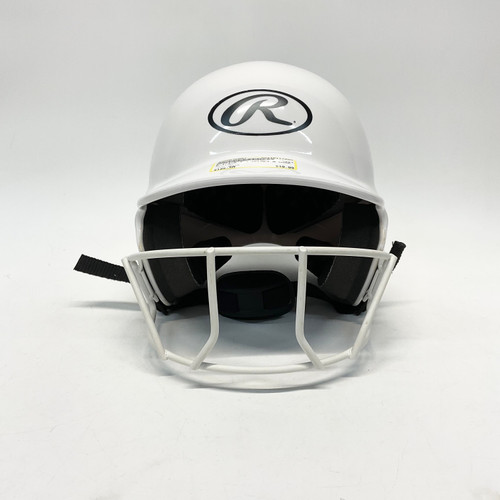 Vist Large View of Product Image Which is Used Rawlings Batting Helmet w/Mask White SM