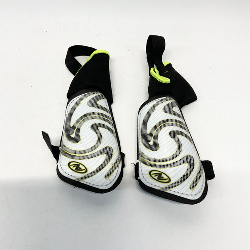 Vist Large View of Product Image Which is Used ATHLETIC WORKS Soccer Shin Guards Youth White SM