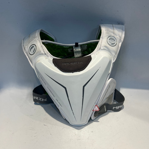 Vist Large View of Product Image Which is Used Maverik M5 EKG Lacrosse Shoulder Pads White MD