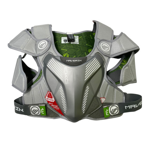 Vist Large View of Product Image Which is Used Maverik MX EKG Lacrosse Shoulder Pads Grey LG
