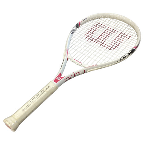 Vist Large View of Product Image Which is Used Wilson HOPE Adult Tennis Racquet White 4 1/2"
