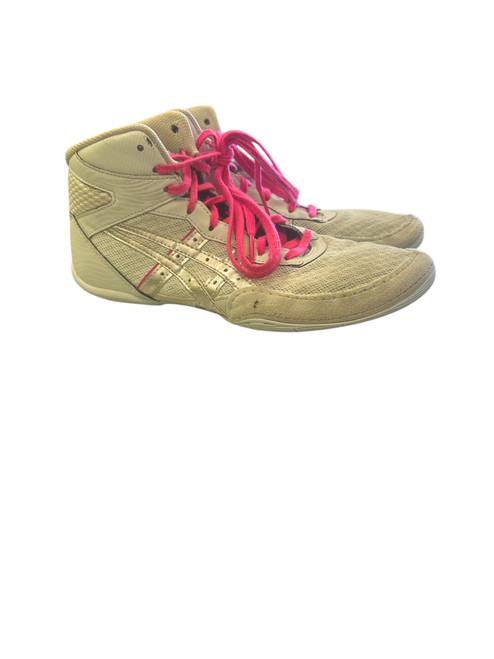 Vist Large View of Product Image Which is Used Asics WHT/GRY SHOES Wrestling Shoes Grey Senior 6.5