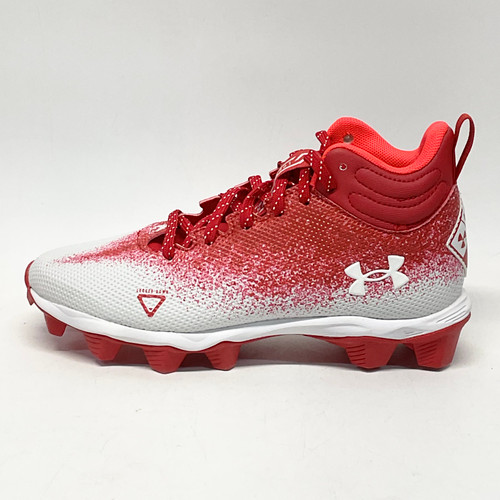 Vist Large View of Product Image Which is Used Under Armour LOCKED DOWN Jr FB Cleats Red And White Junior 04.5