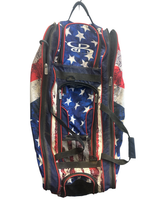Vist Large View of Product Image Which is Used BoomBah USA CATCHERS BAG BB/SB Team Catcher Bag White/Royal/Red