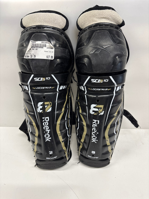 Vist Large View of Product Image Which is Used Reebok SC 87 Junior Shin Guards White 10"