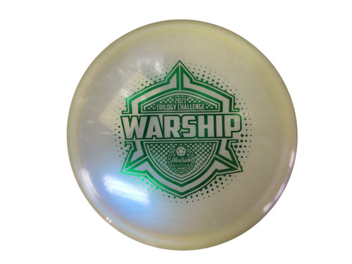 Vist Large View of Product Image Which is Used Westside TRILOGY CHALLENGE WARSHIP Disc Golf Mid Range Clear 177g