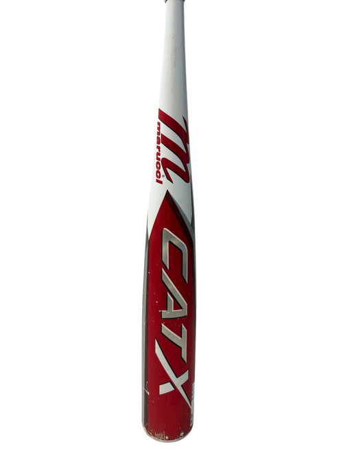 Vist Large View of Product Image Which is Used Marucci CAT X 32/24 USSSA 2 3/4 Bat - White and Red