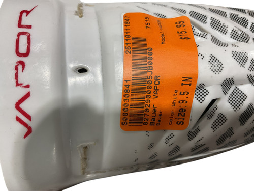 Vist Large View of Product Image Which is Used Bauer VAPOR Junior Shin Guards White 9 1/2"