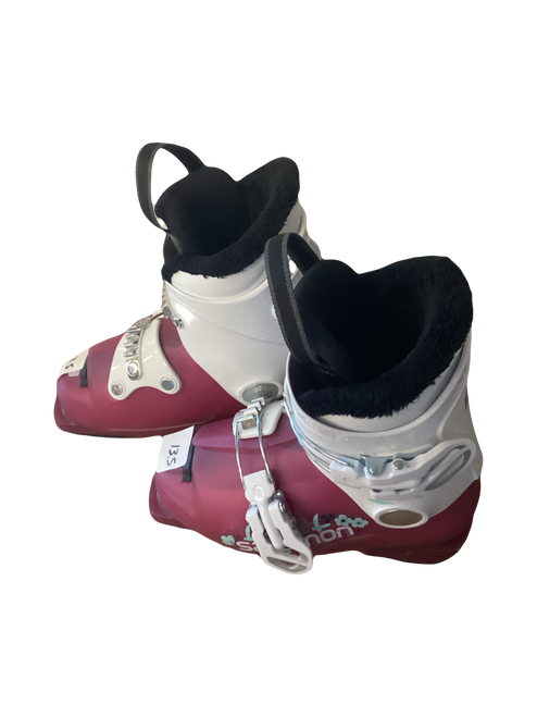 Vist Large View of Product Image Which is Used Salomon T2 Girls DH Ski Boot Pink 200 MP - Y13.5