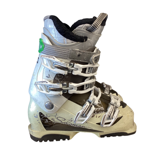 Vist Large View of Product Image Which is Used Salomon DHB Womens DH Ski Boot White 245 MP - M06.5 - W07.5