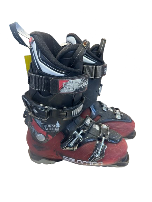 Vist Large View of Product Image Which is Used Salomon QUEST ACCESS 770 Mens DH Ski Boot Black And Wine Red 255 MP - M07.5 - W08.5