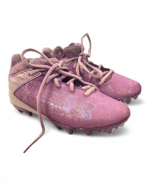 Vist Large View of Product Image Which is Used Under Armour Jr FB Cleats Purple Junior 01.5