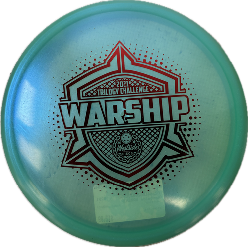 Vist Large View of Product Image Which is Used Westside WARSHIP Disc Golf Mid Range Teal