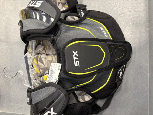 Vist Large View of Product Image Which is Used STX STALLION 200+ Lacrosse Shoulder Pads Black SM