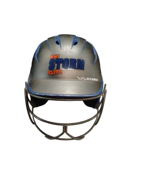 Vist Large View of Product Image Which is Used BoomBah BBH2SP-JR Batting Helmet w/Mask Grey SM