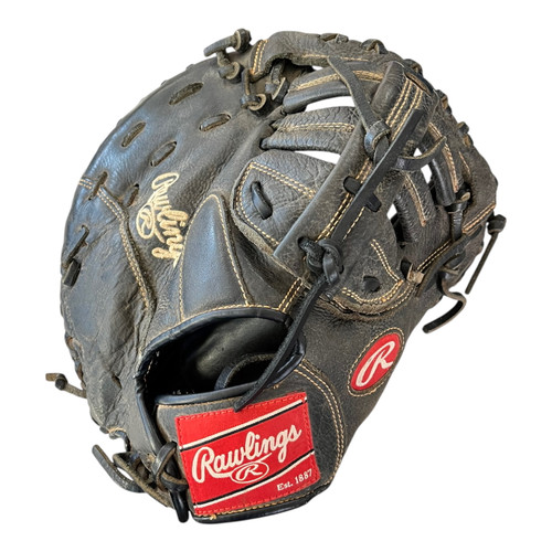 Vist Large View of Product Image Which is Used Rawlings RENEGADE R115FBM BB/SB First Base RH Throw Black 11 1/2"