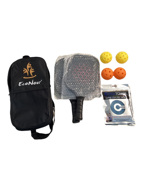 Vist Large View of Product Image Which is Used USA ECONOUR PACK Pickleball Racquet Black