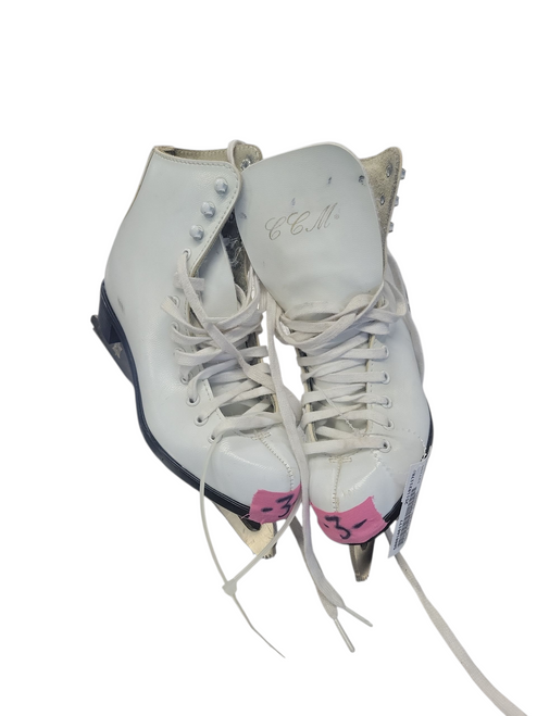 Vist Large View of Product Image Which is Used CCM FIGURE SKATES Girls Figure Skate White Junior 03