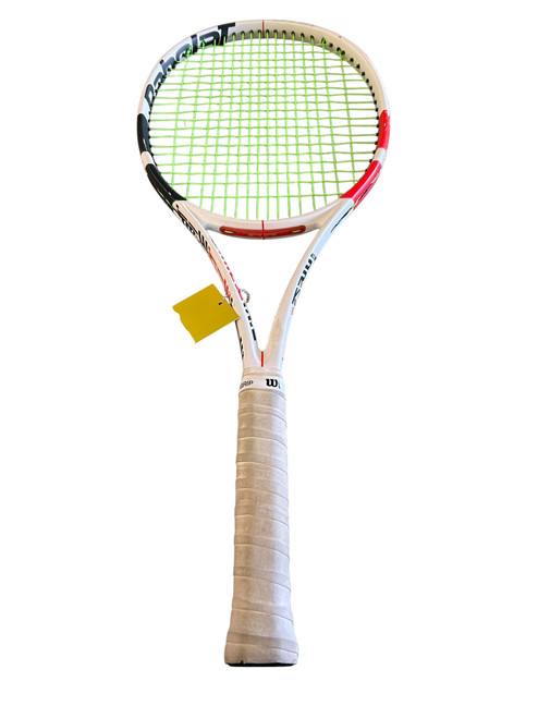 Vist Large View of Product Image Which is Used Babolat PURE STRIKE Adult Tennis Racquet White 