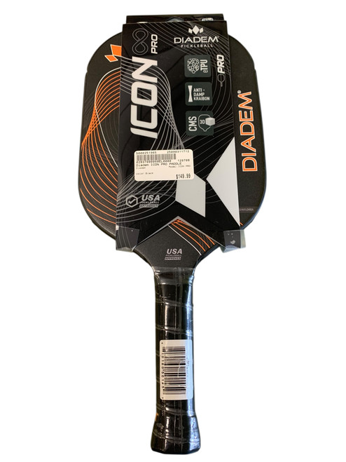 Vist Large View of Product Image Which is New Diadem ICON PRO Pickleball Racquet Black
