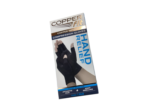 Vist Large View of Product Image Which is Used COPPER COMPRESSION GLOVES Exercise Gloves Black SM