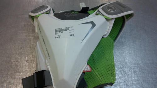 Vist Large View of Product Image Which is Used Maverik MAX Lacrosse Shoulder Pads White LG