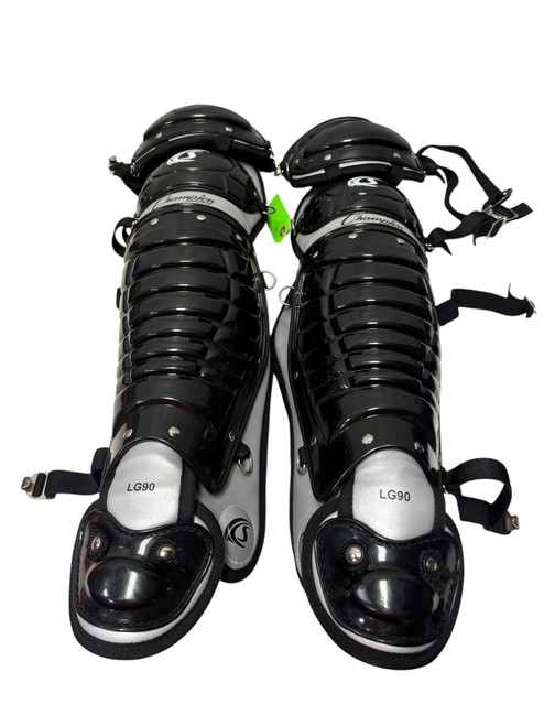 Vist Large View of Product Image Which is Used Champion Sports LG90 Adult Baseball Catchers Leg Guards Black
